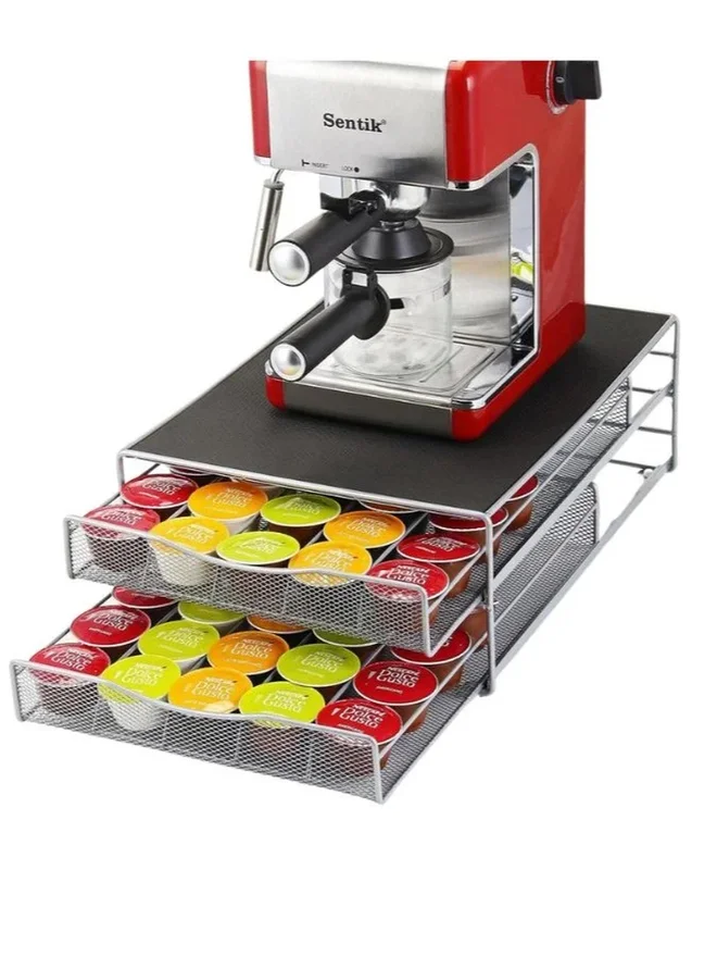 1 تشيس 1CHASE Double Layer Coffee Capsule Holder Drawer